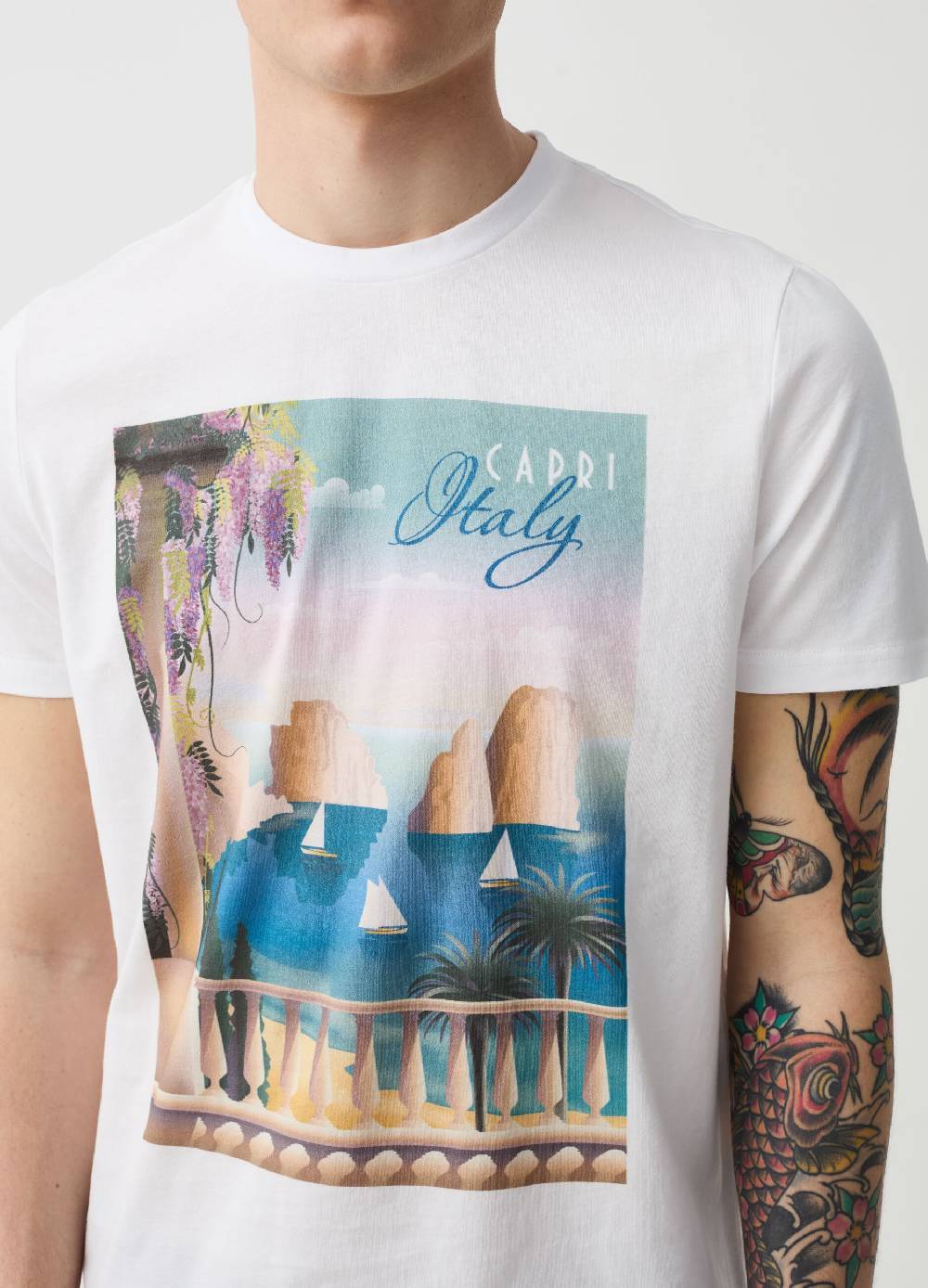 Ovs T-shirt In Cotone Con Stampa Capri