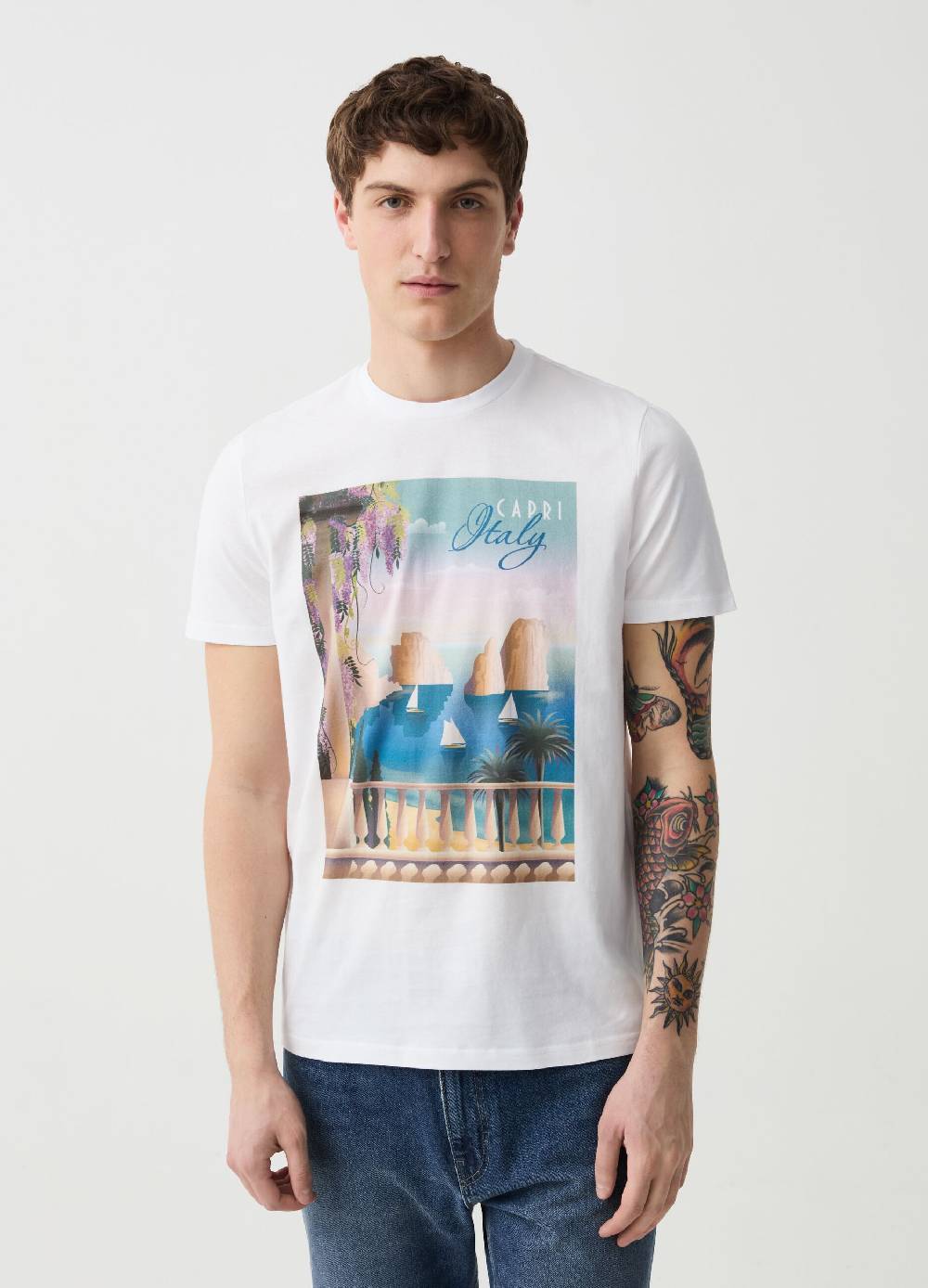 Ovs T-shirt in cotone con stampa Capri