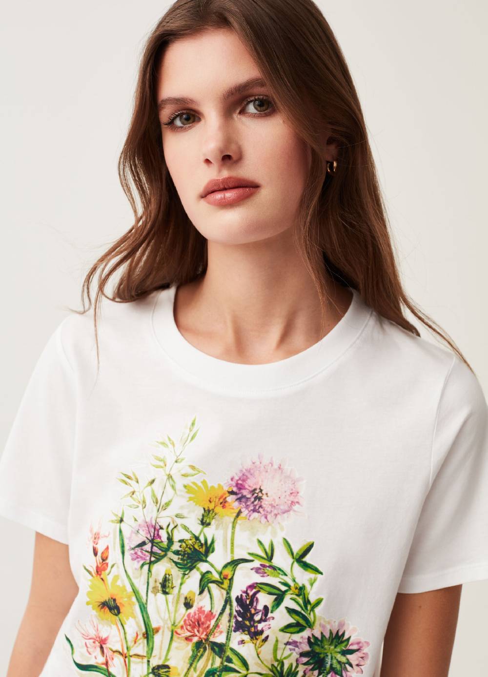 Ovs T-shirt In Cotone Con Stampa Fiori