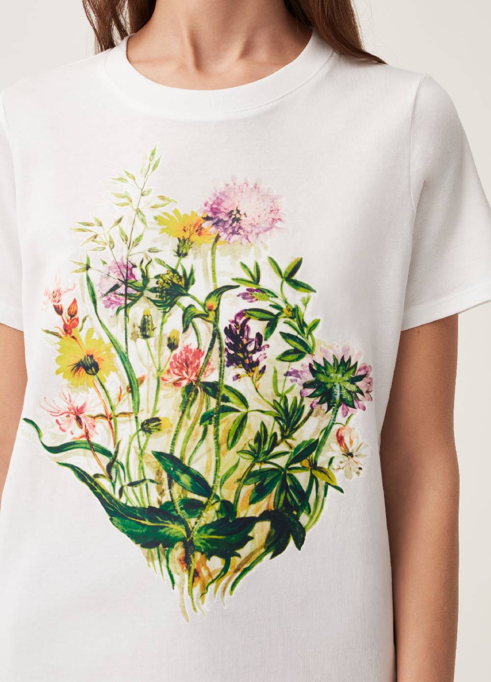 Ovs T-shirt In Cotone Con Stampa Fiori