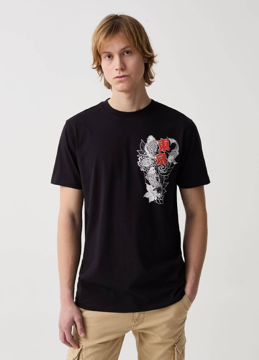 Ovs T-shirt in cotone con stampa giapponese