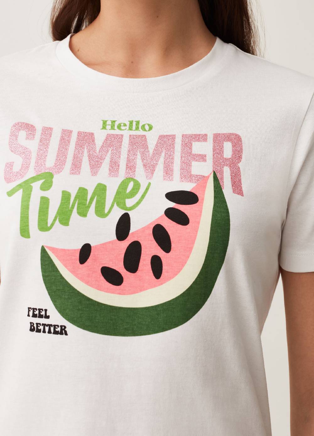 Ovs T-shirt In Cotone Con Stampa Glitter