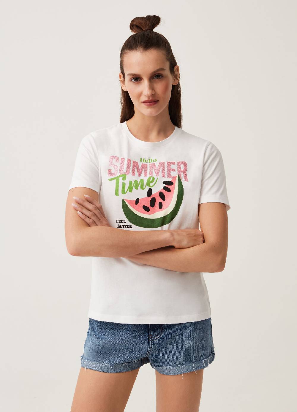 Ovs T-shirt In Cotone Con Stampa Glitter