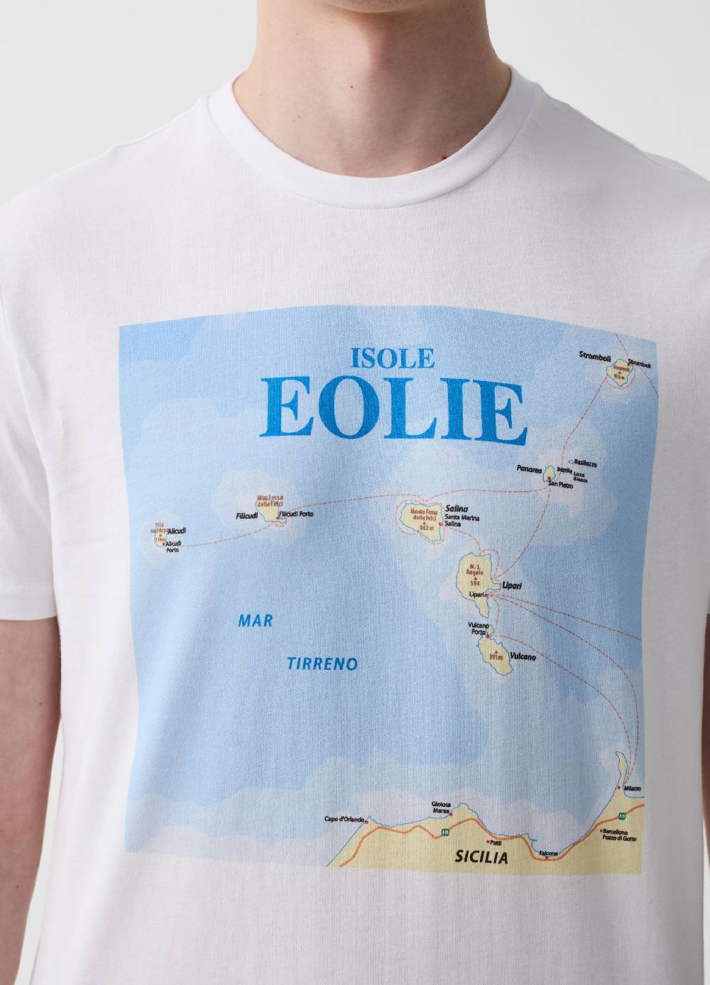 Ovs T-shirt In Cotone Con Stampa Isole Eolie