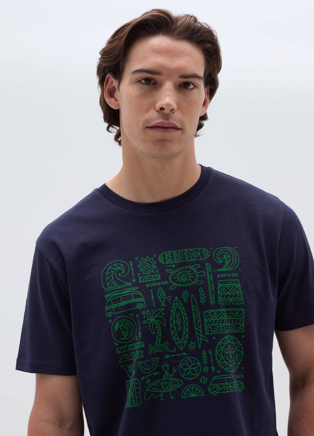 Ovs T-shirt In Cotone Con Stampa Motivo Surf