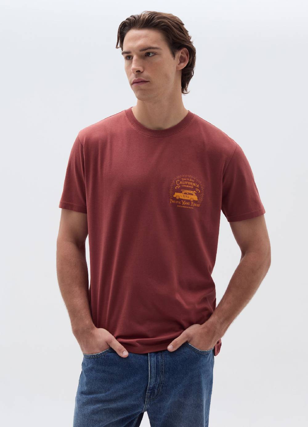 Ovs T-shirt In Cotone Con Stampa Motivo Surf