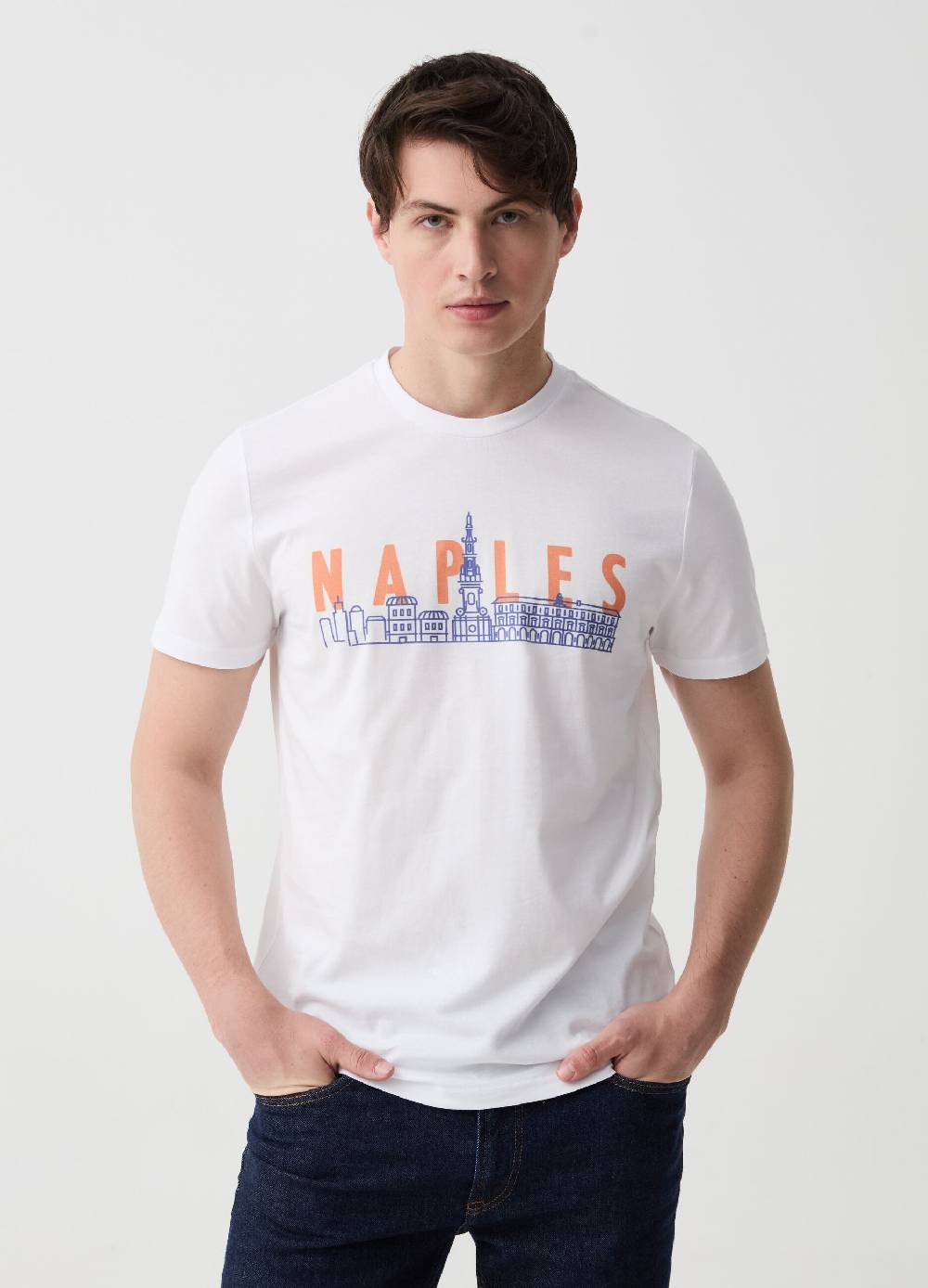 Ovs T-shirt in cotone con stampa Napoli