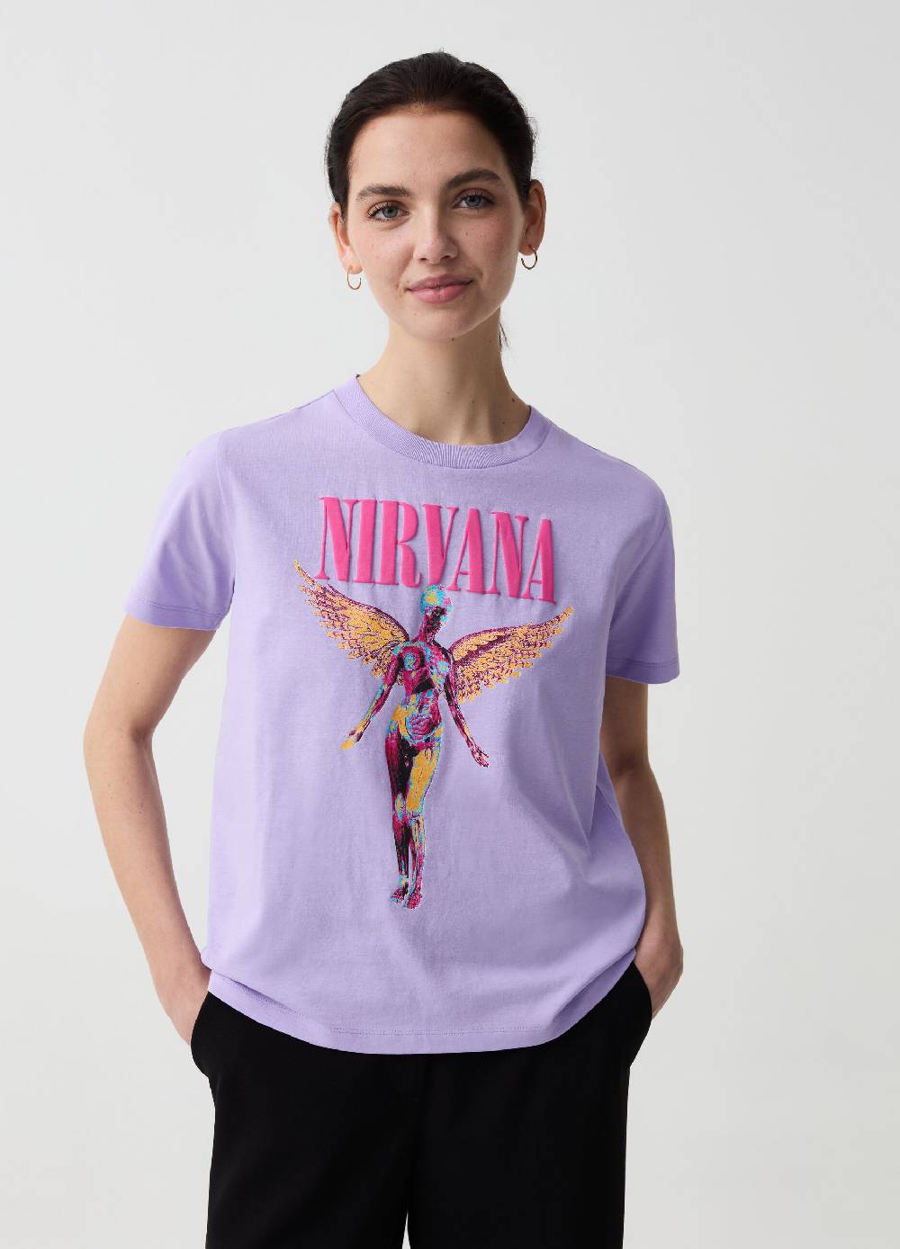 Ovs T-shirt in cotone con stampa Nirvana