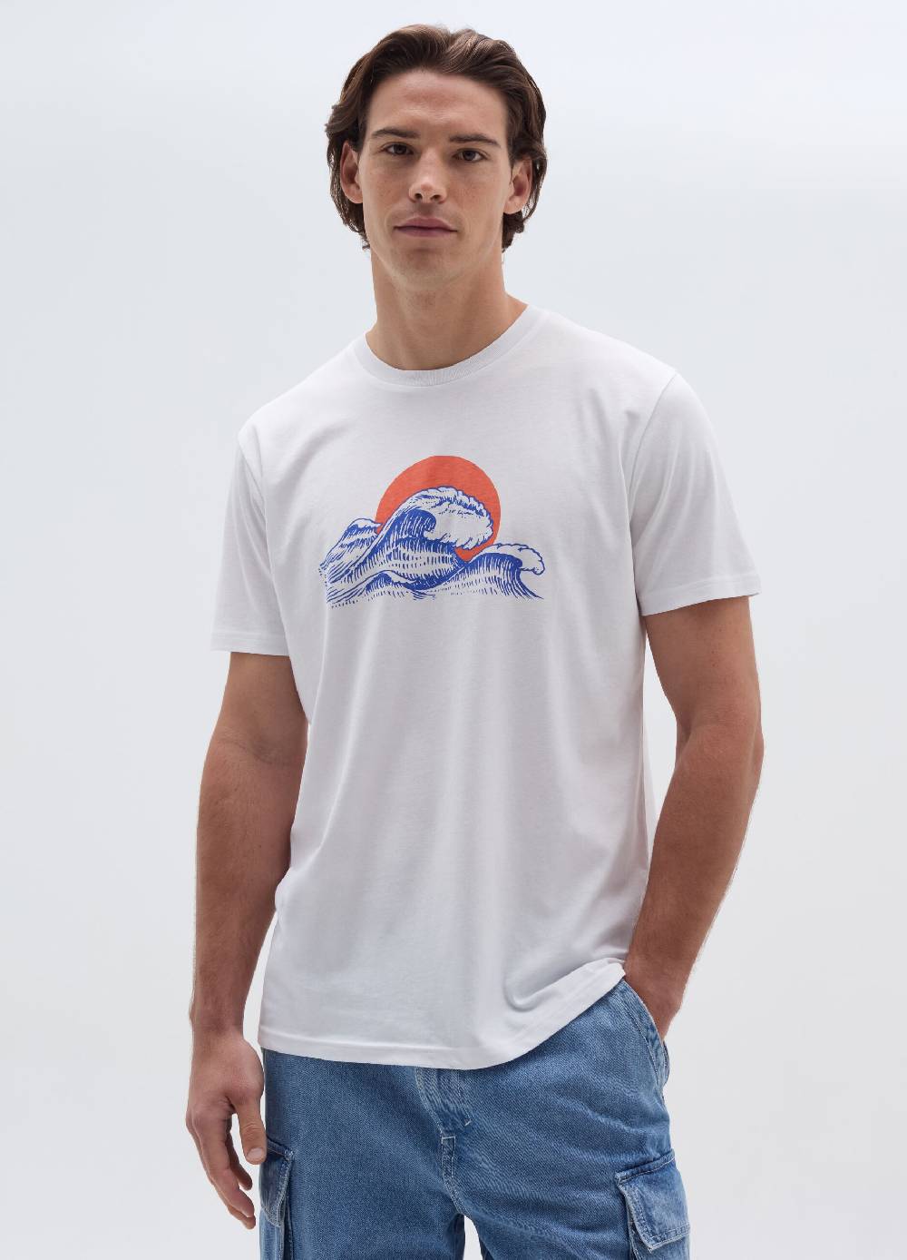 Ovs T-shirt in cotone con stampa onde