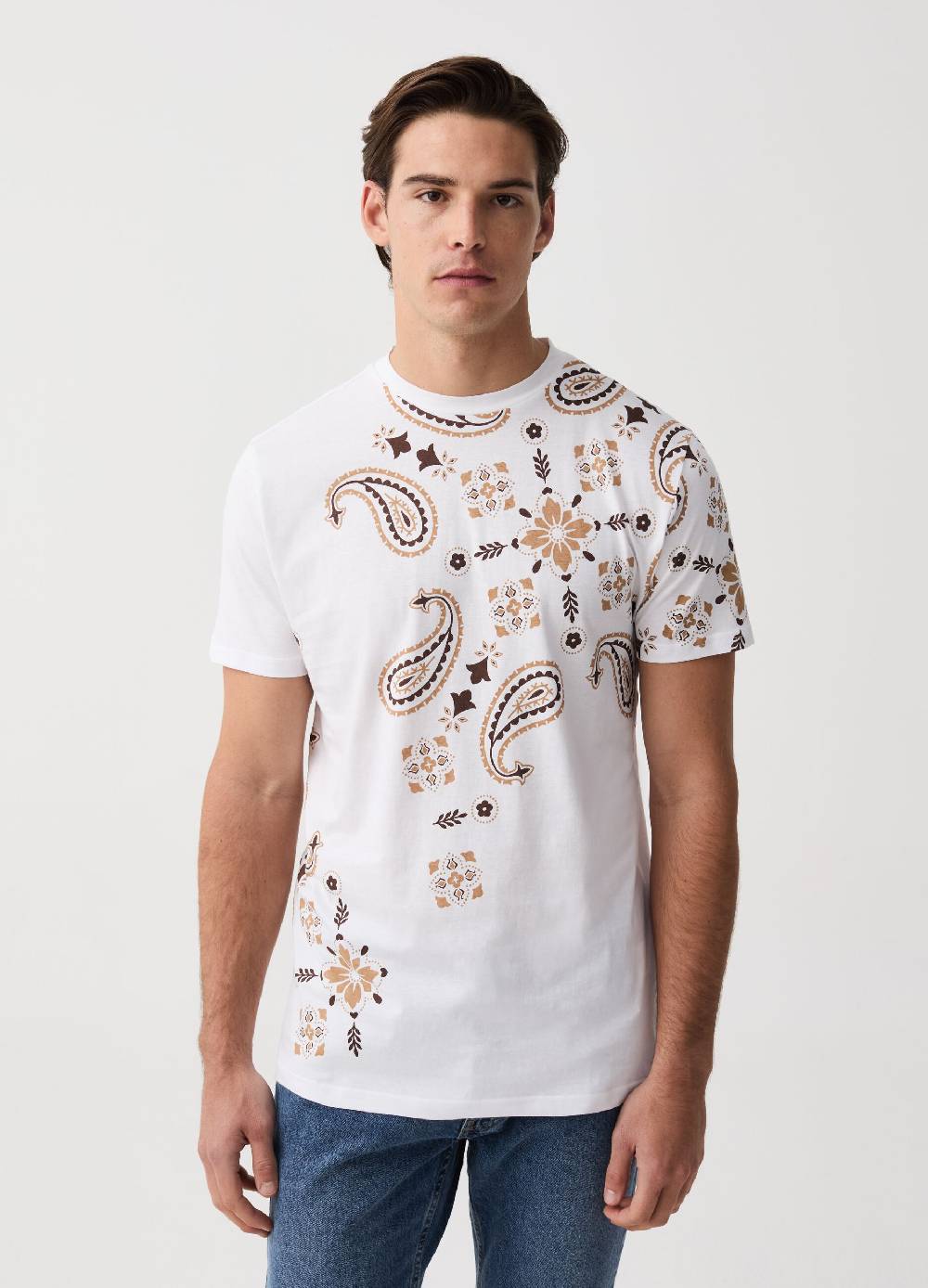 Ovs T-shirt in cotone con stampa paisley