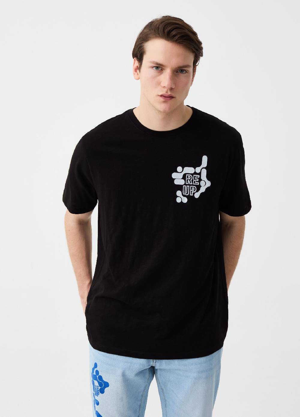 Ovs T-shirt in cotone con stampa RE-UP