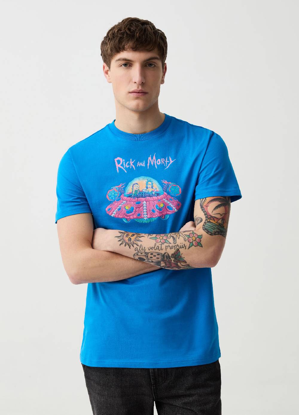 Ovs T-shirt in cotone con stampa Rick and Morty