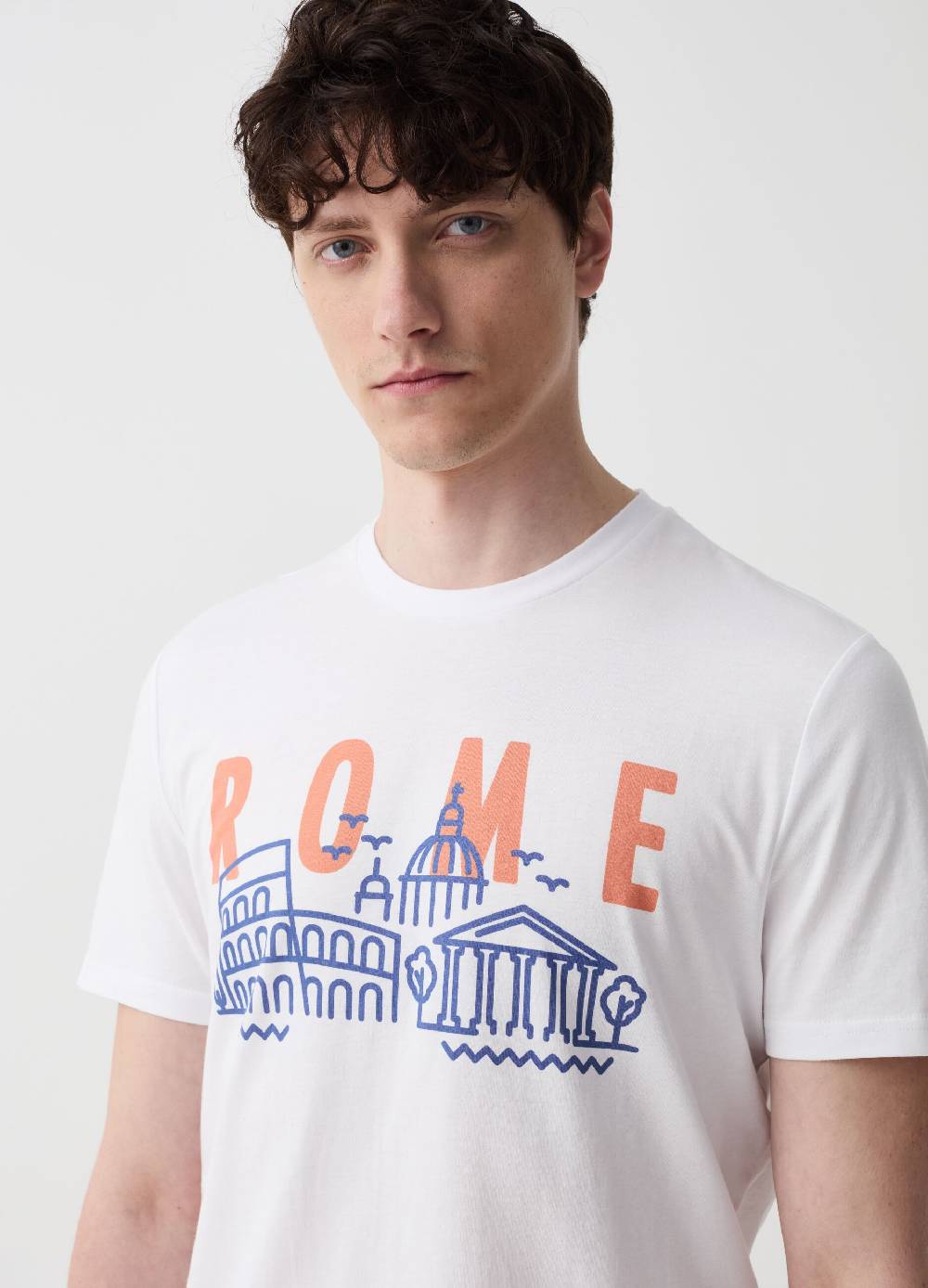 Ovs T-shirt In Cotone Con Stampa Roma