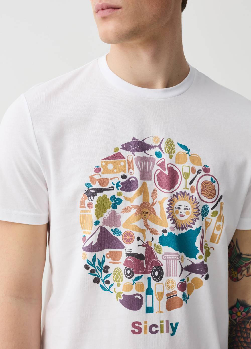 Ovs T-shirt In Cotone Con Stampa Sicilia