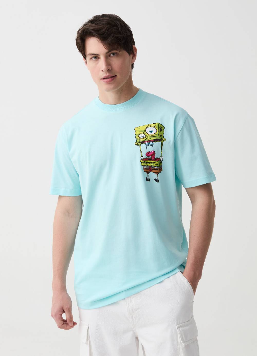 Ovs T-shirt in cotone con stampa Spongebob