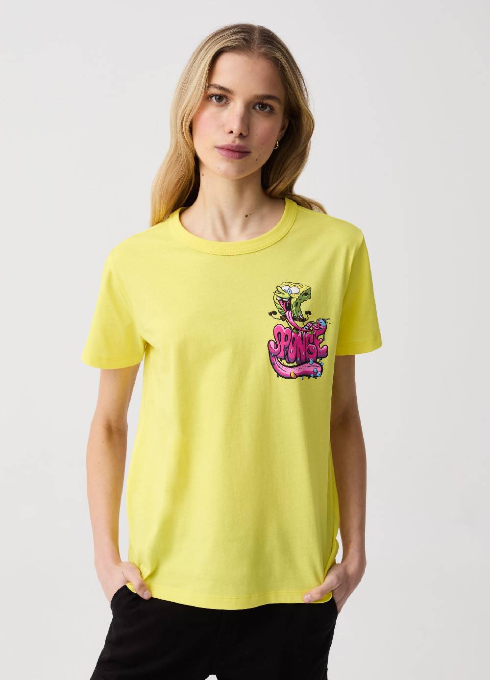Ovs T-shirt in cotone con stampa SpongeBob