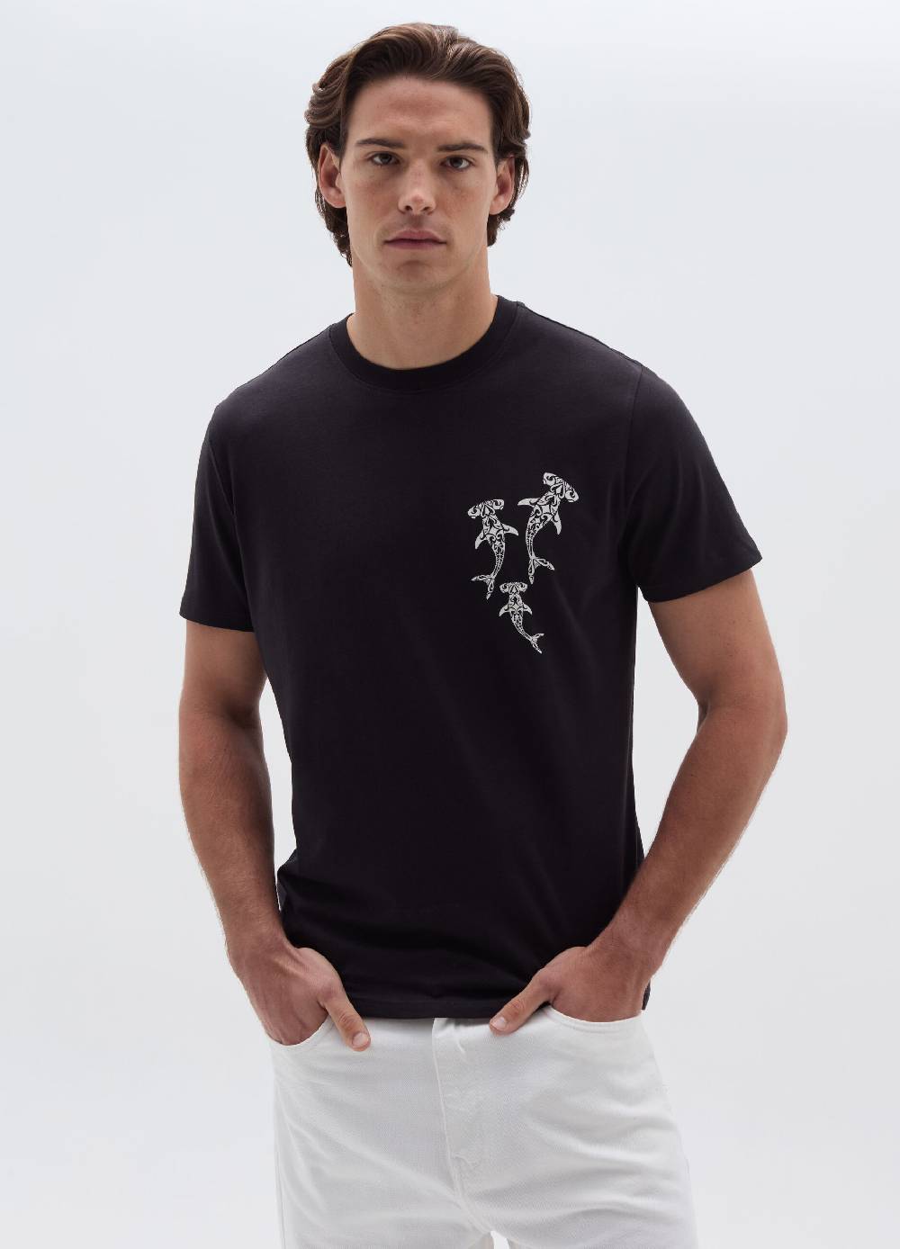 Ovs T-shirt in cotone con stampa squali