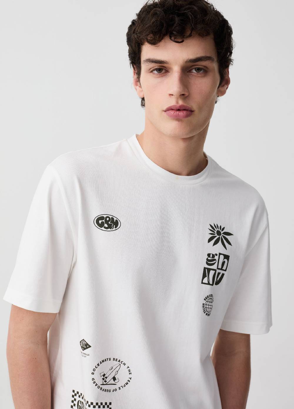 Ovs T-shirt In Cotone Con Stampa Surf
