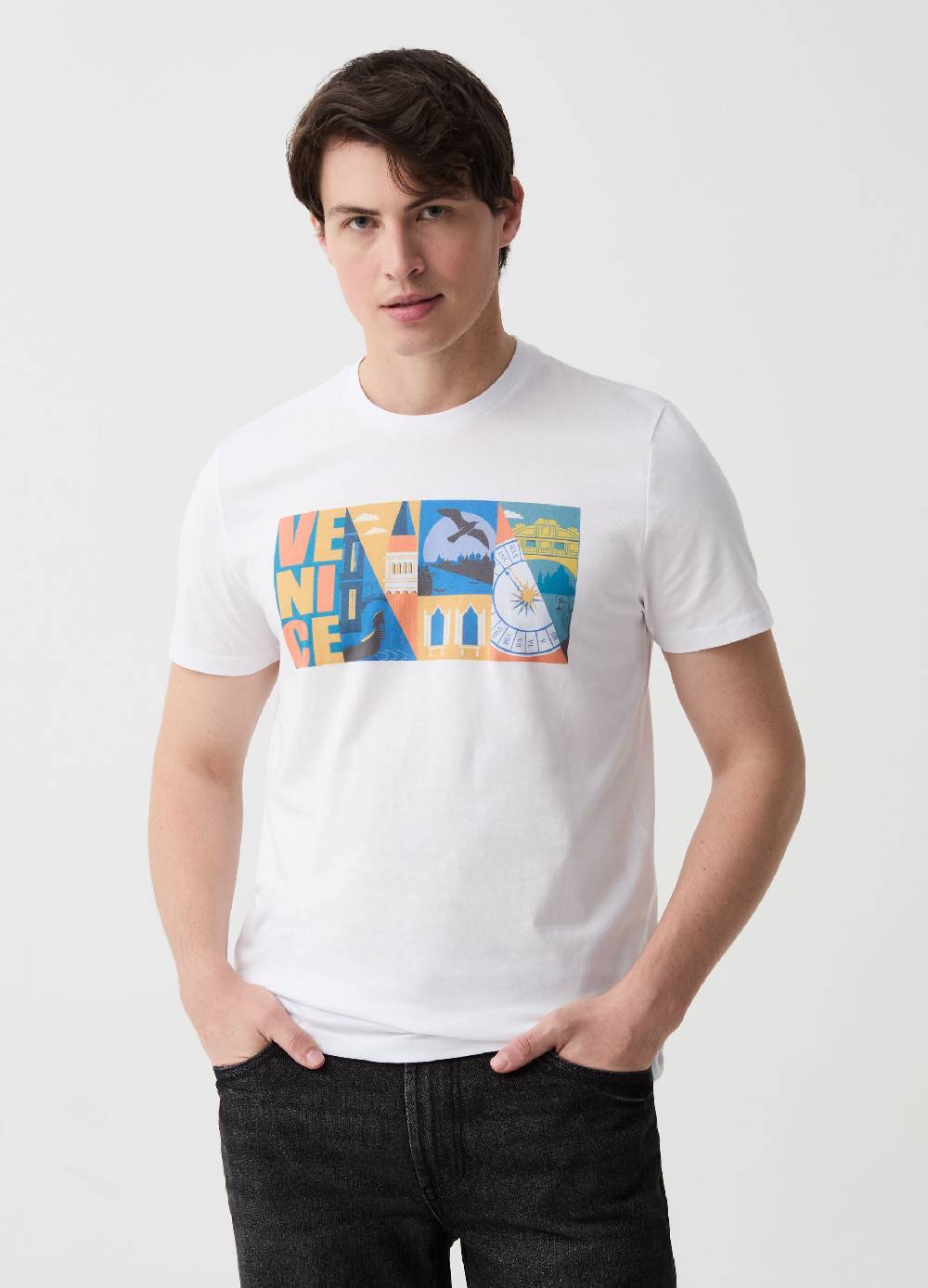 Ovs T-shirt in cotone con stampa Venezia