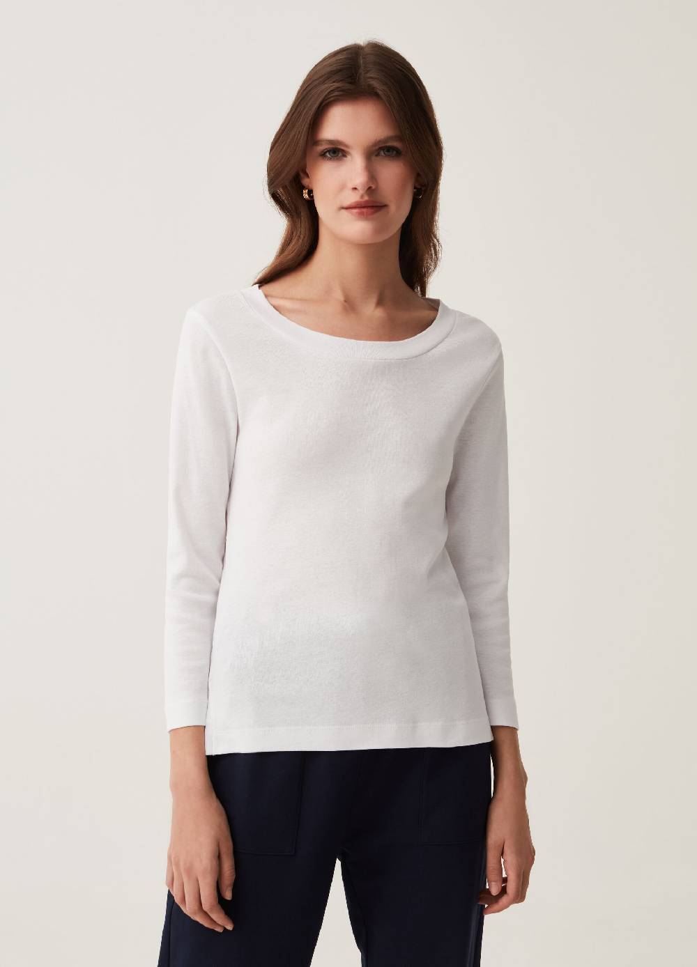 Ovs T-shirt In Cotone Maniche A Tre Quarti