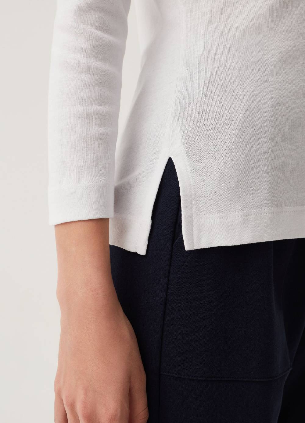 Ovs T-shirt In Cotone Maniche A Tre Quarti