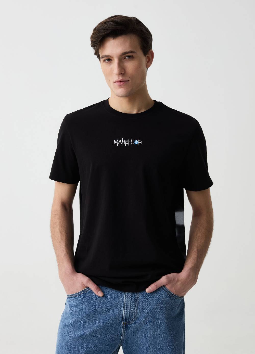 Ovs T-shirt in cotone maxi stampa MARE FUORI