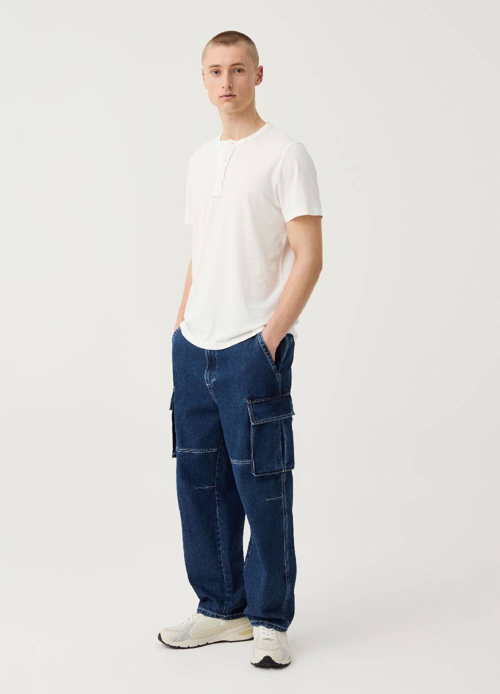 Ovs T-shirt In Cotone Slub Con Scollo Serafino