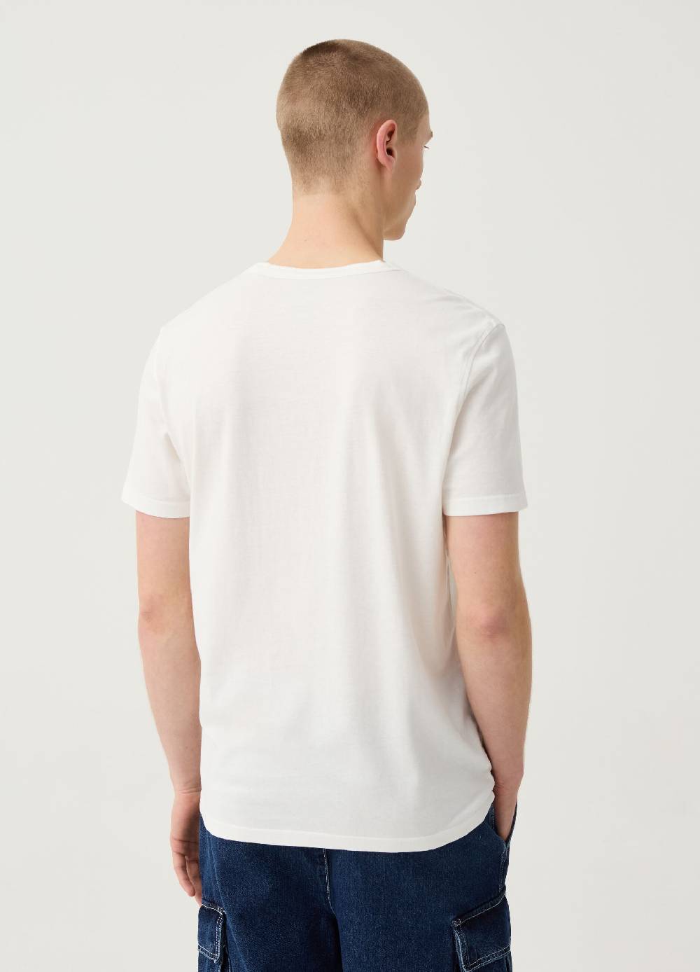 Ovs T-shirt In Cotone Slub Con Scollo Serafino