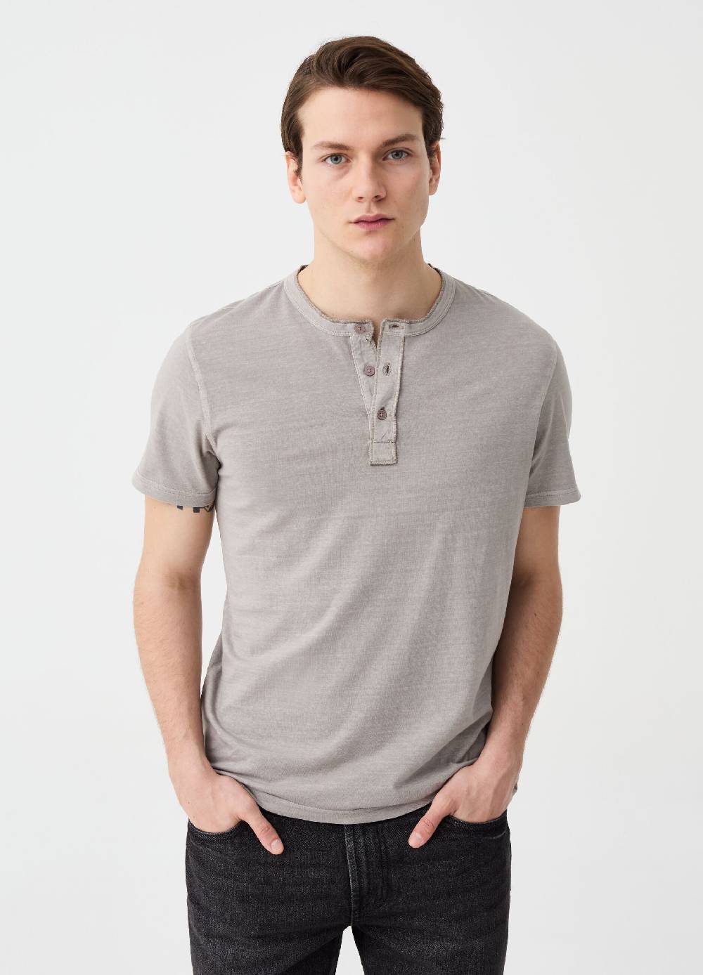 Ovs T-shirt In Cotone Slub Con Scollo Serafino
