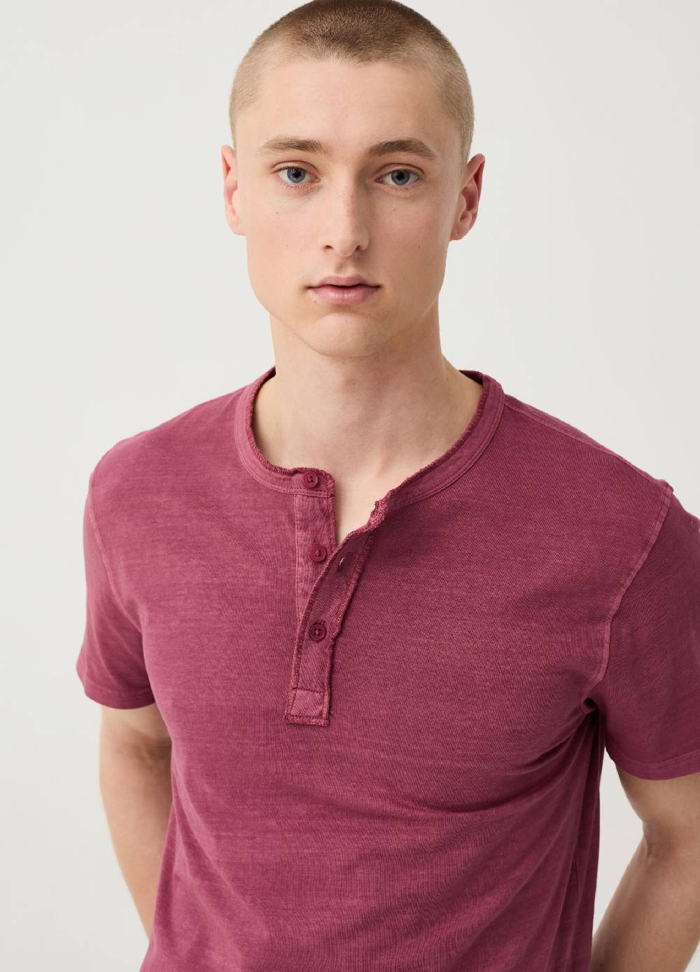Ovs T-shirt In Cotone Slub Con Scollo Serafino