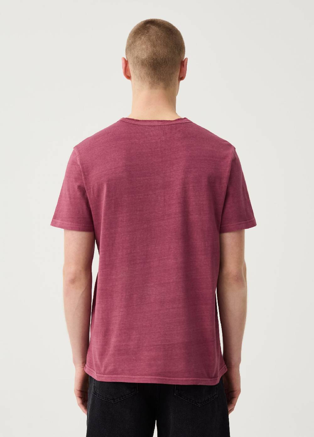 Ovs T-shirt In Cotone Slub Con Scollo Serafino