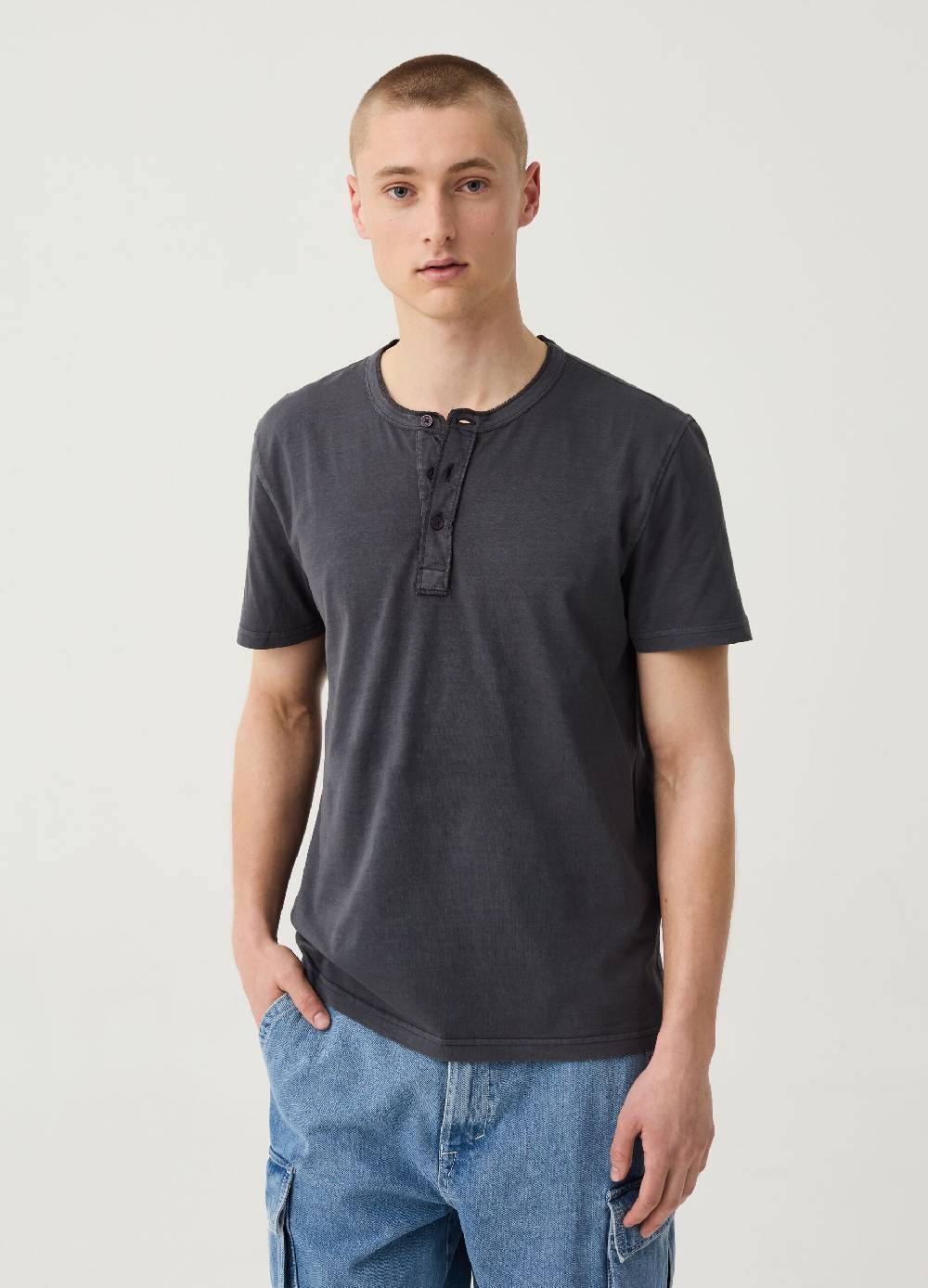 Ovs T-shirt In Cotone Slub Con Scollo Serafino