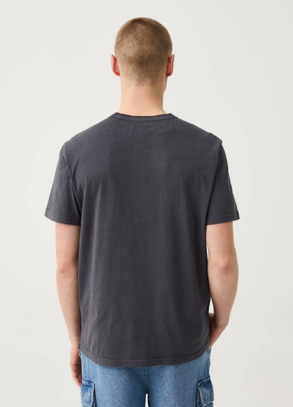 Ovs T-shirt In Cotone Slub Con Scollo Serafino