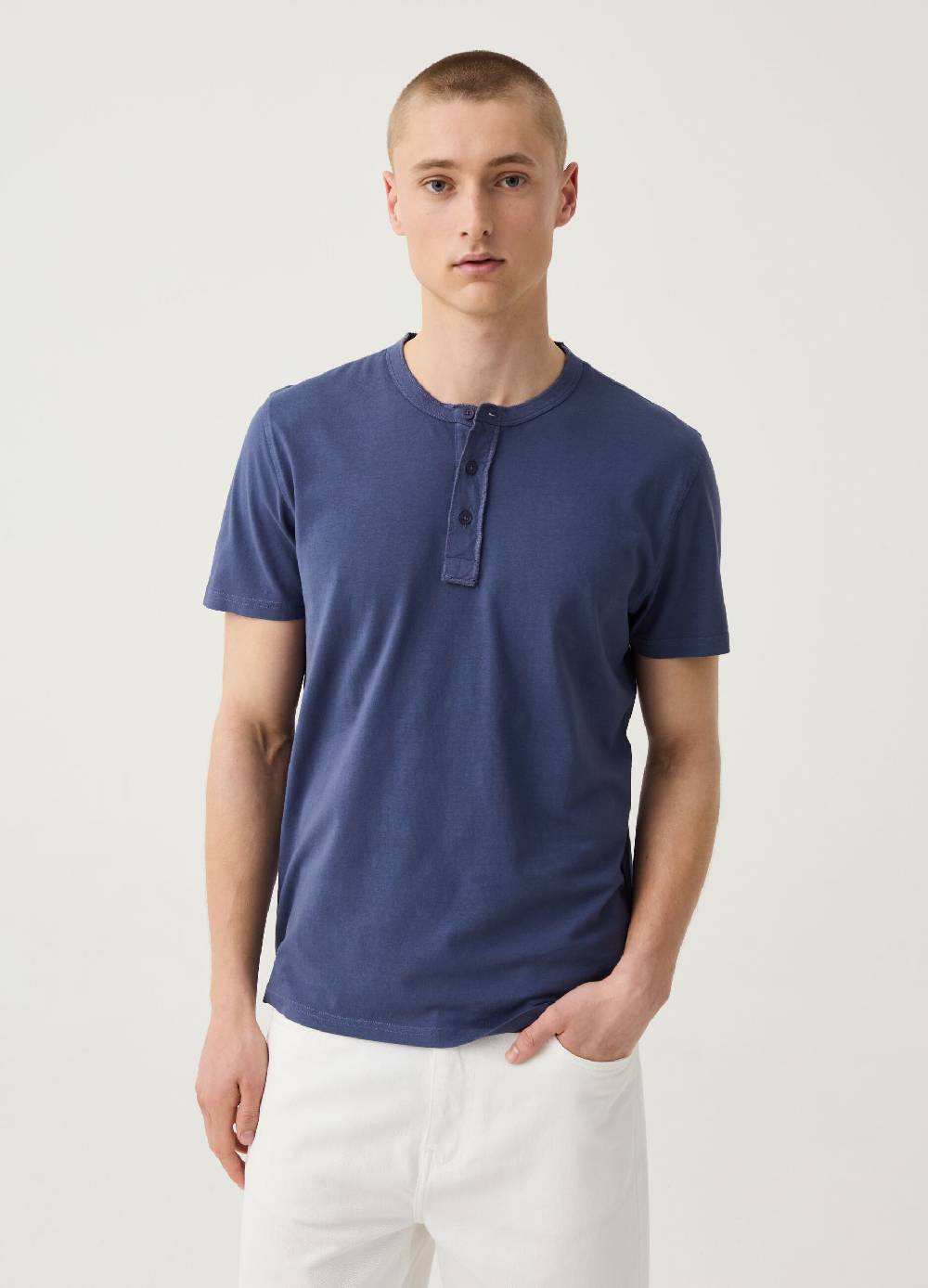 Ovs T-shirt In Cotone Slub Con Scollo Serafino