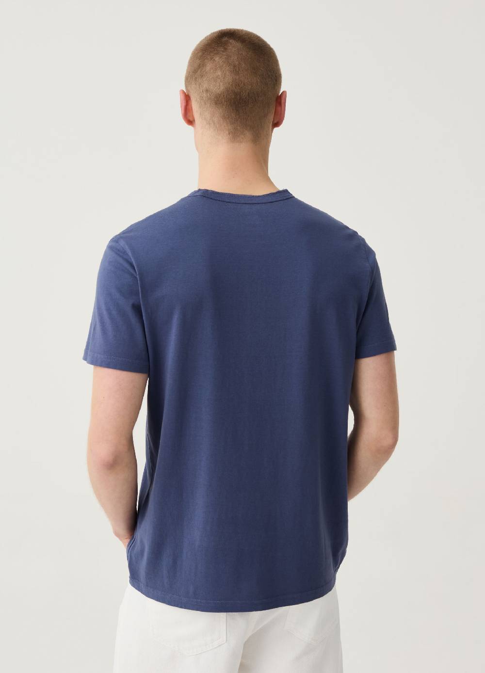Ovs T-shirt In Cotone Slub Con Scollo Serafino