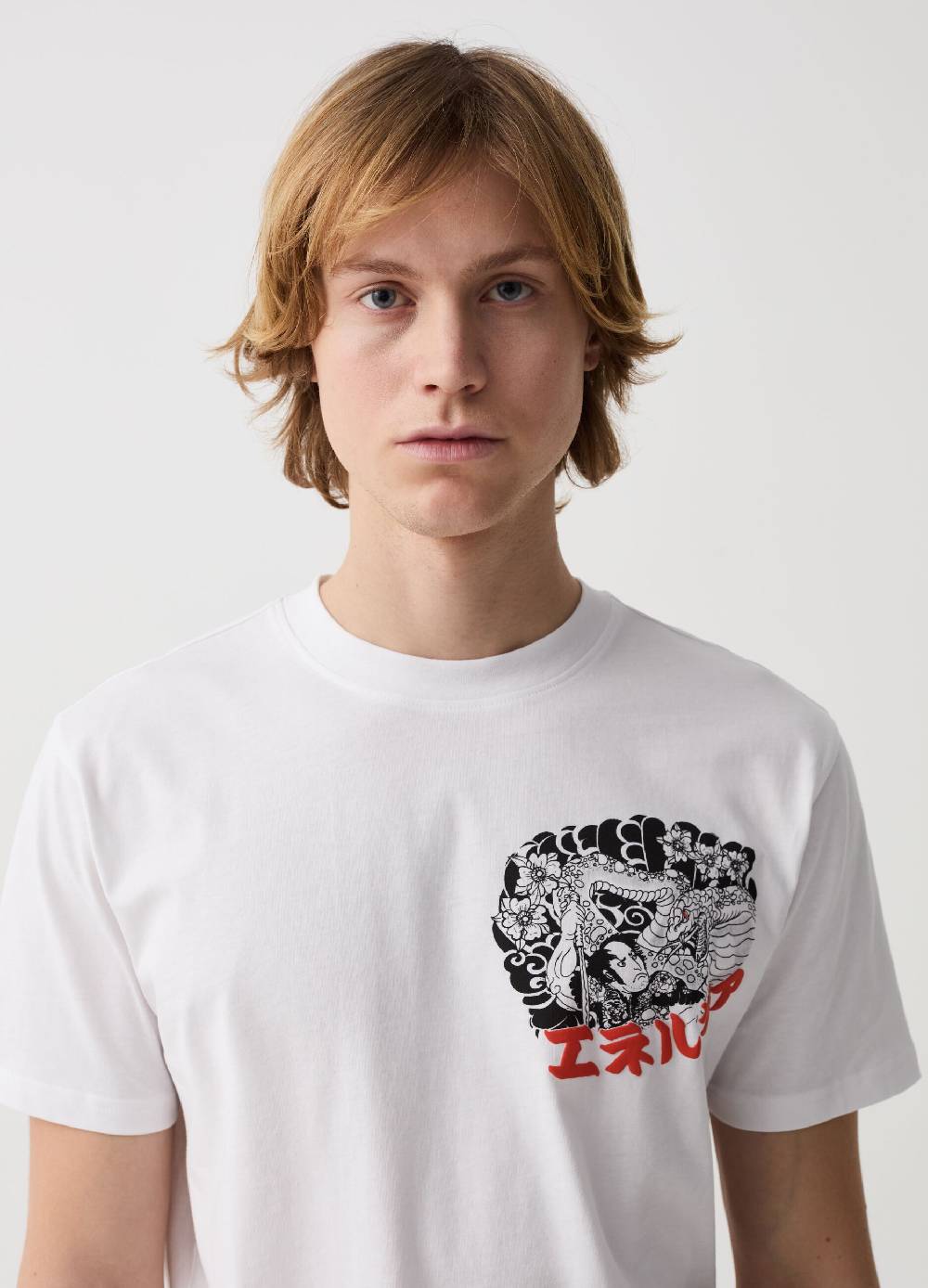 Ovs T-shirt In Cotone Stampa Giapponese