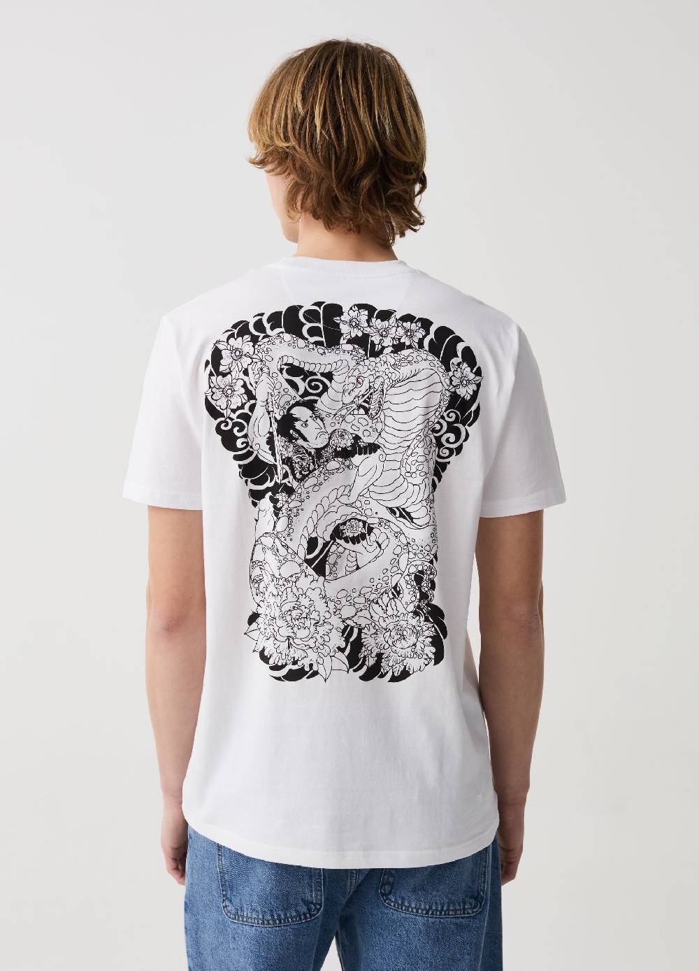 Ovs T-shirt In Cotone Stampa Giapponese