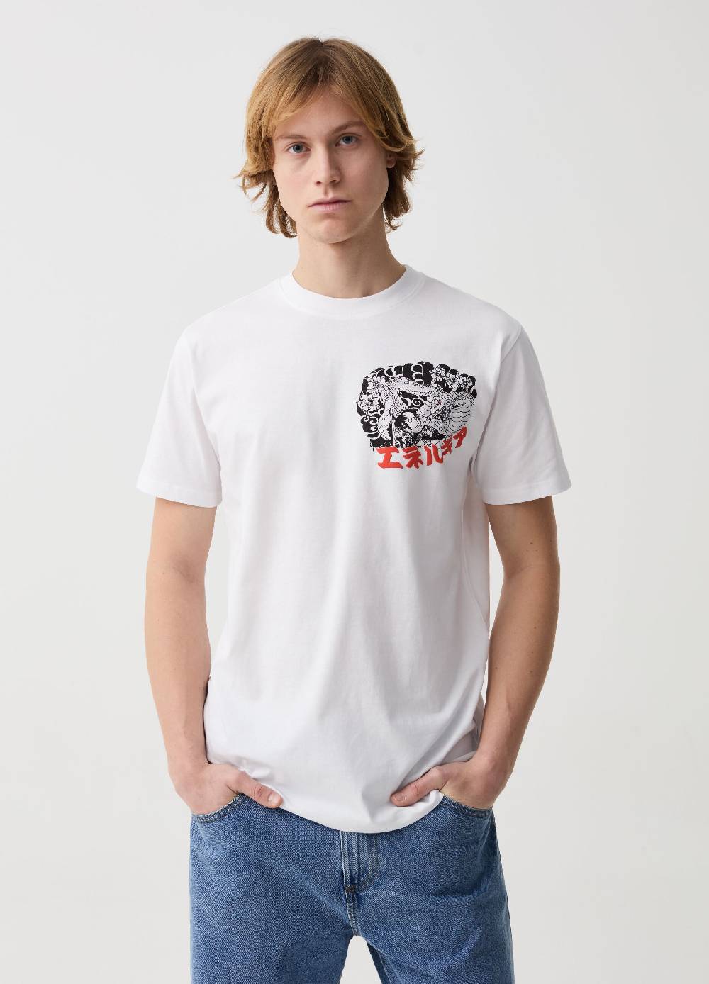 Ovs T-shirt in cotone stampa giapponese