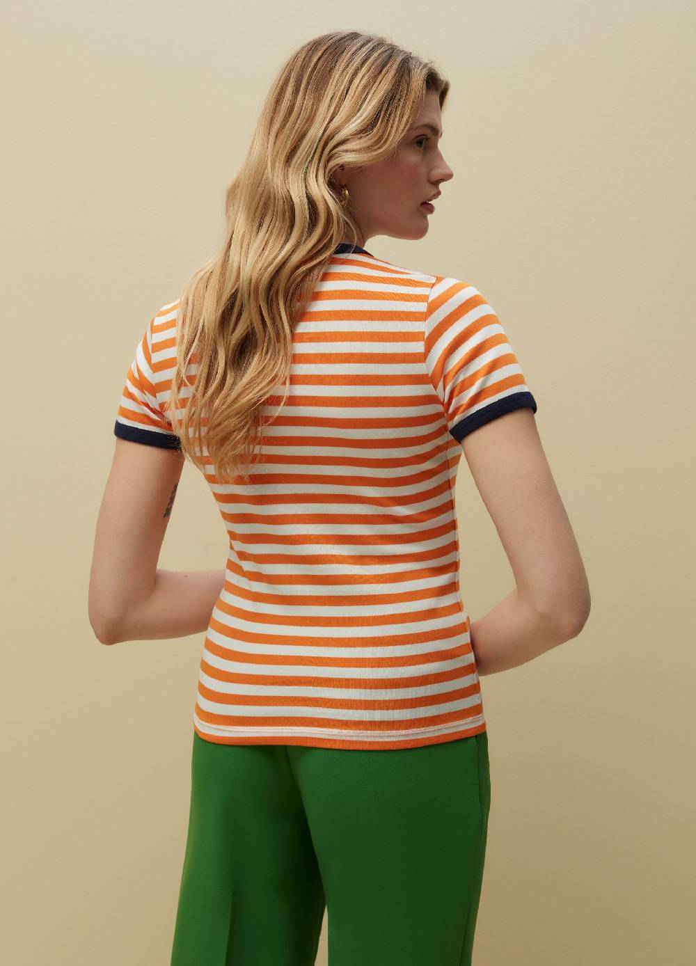 Ovs T-shirt In Cotone Supima A Righe