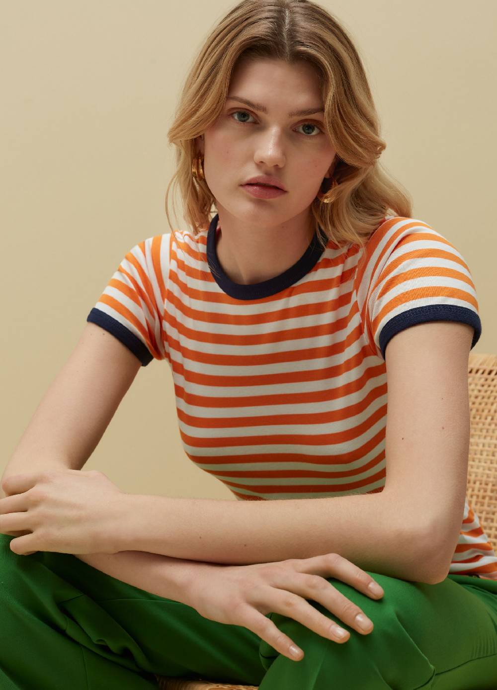 Ovs T-shirt In Cotone Supima A Righe