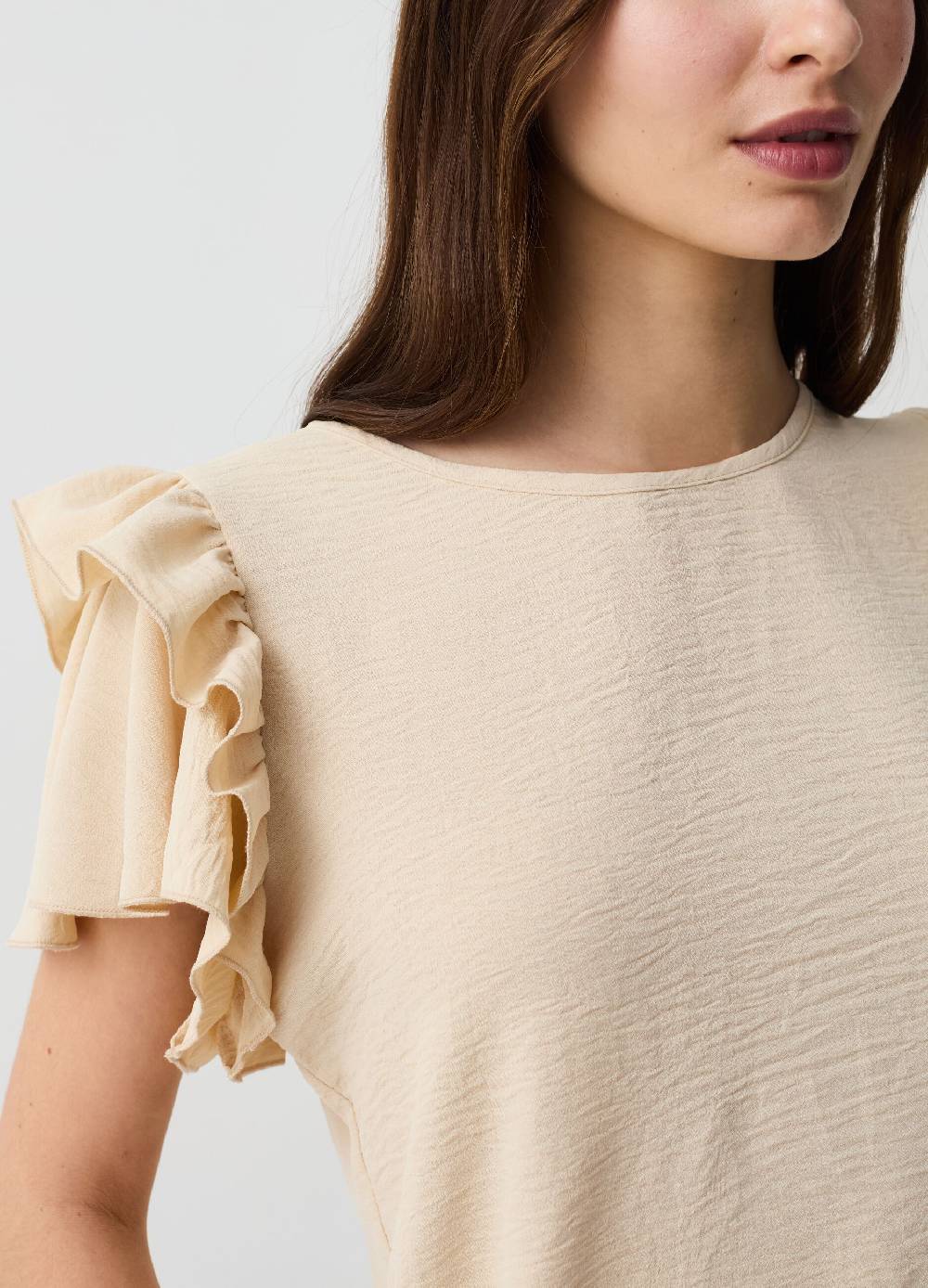 Ovs T-shirt In Crêpe Con Maniche A Farfalla