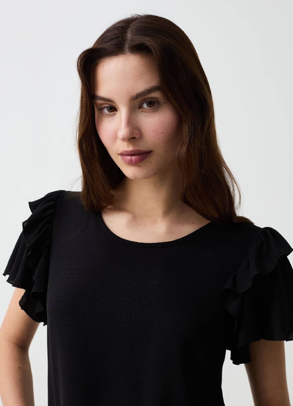 Ovs T-shirt In Crêpe Con Maniche A Farfalla