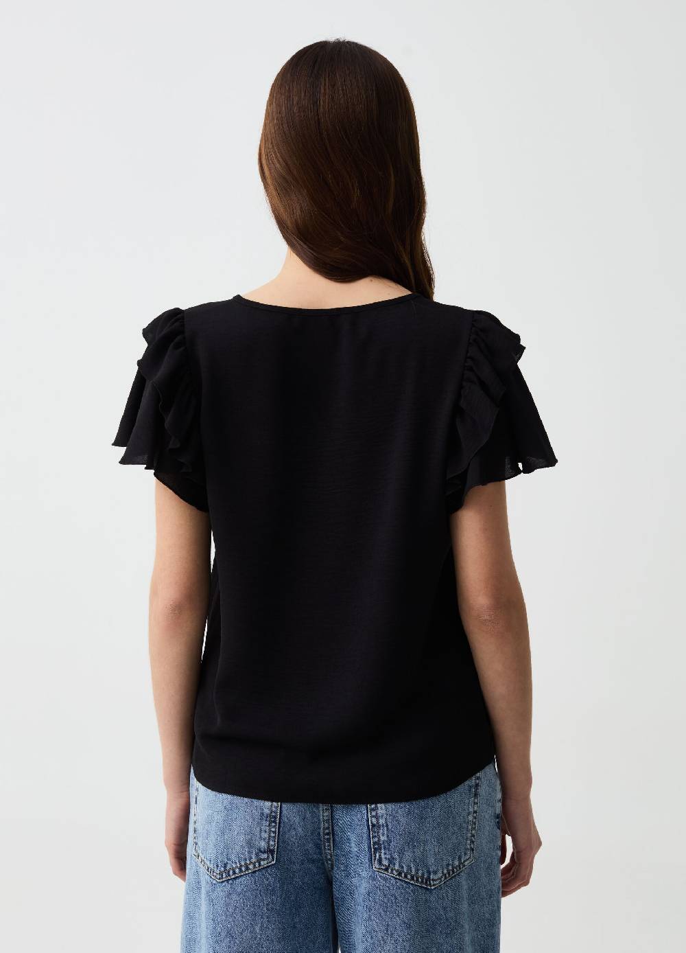 Ovs T-shirt In Crêpe Con Maniche A Farfalla