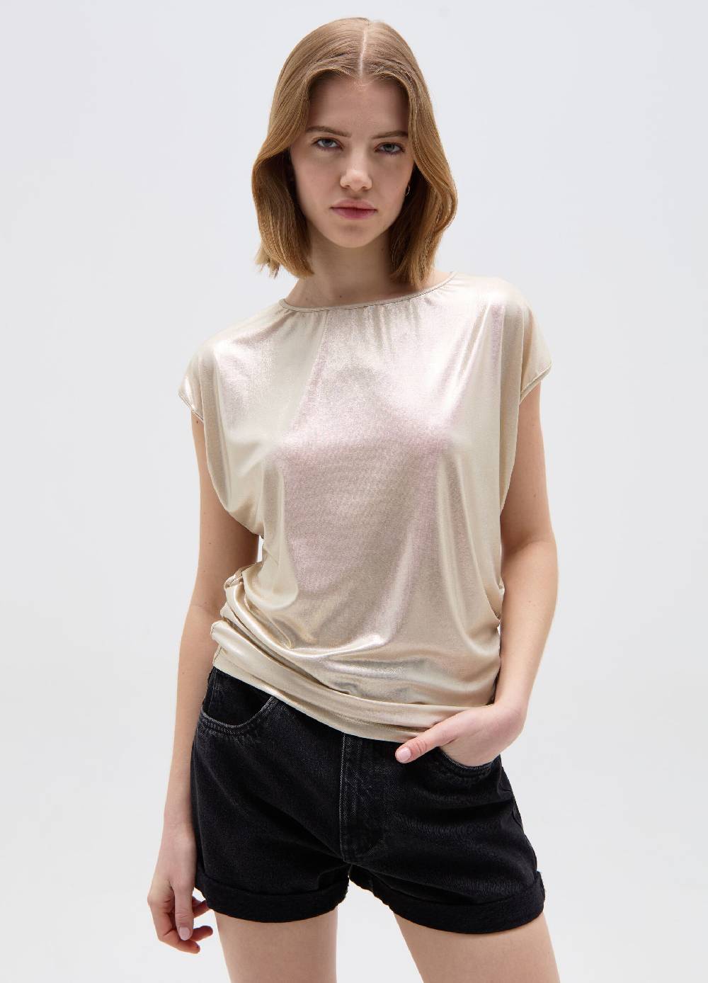 Ovs T-shirt in foil con maniche a kimono