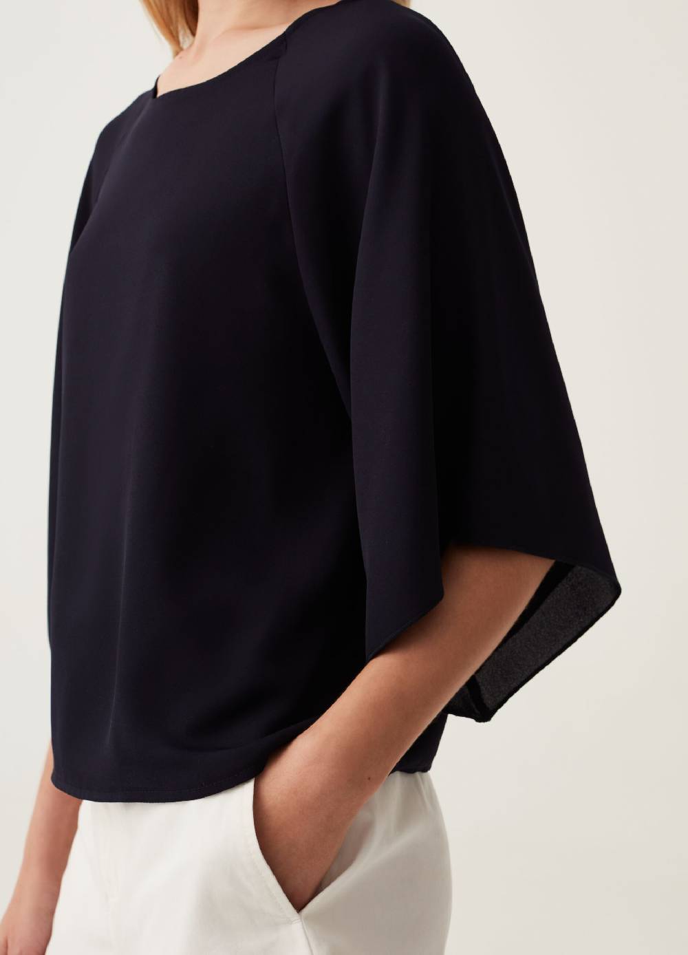 Ovs T-shirt In Georgette Con Maniche A Kimono