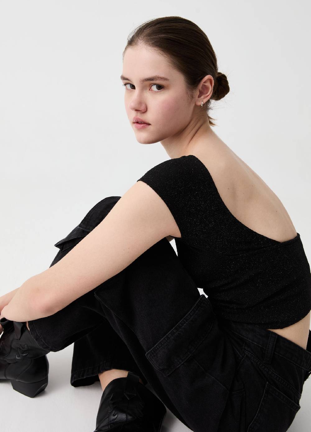 Ovs T-shirt in lurex con schiena scoperta