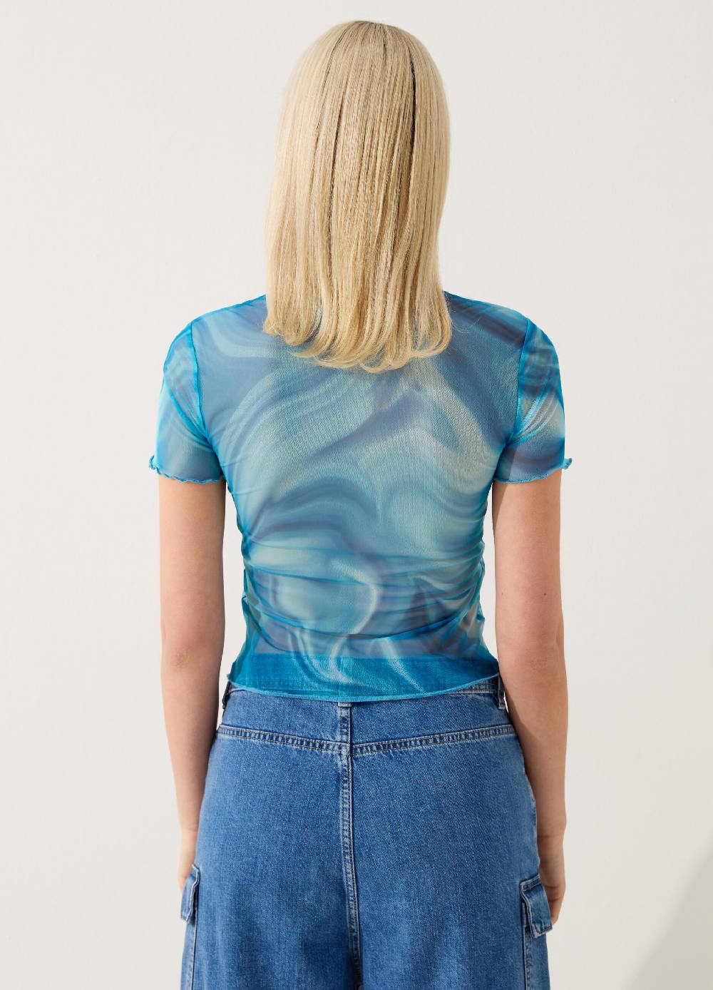 Ovs T-shirt In Mesh Degrade Con Profili Ondulati