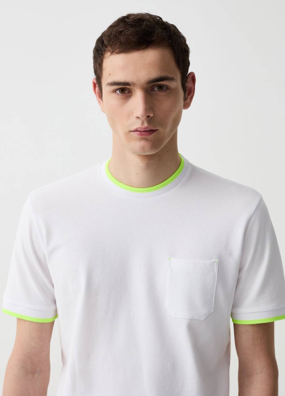 Ovs T-shirt In Piquet Con Dettagli Fluo