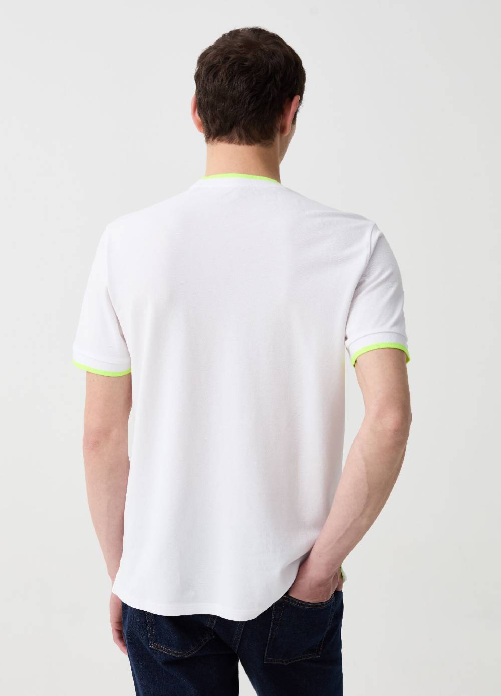 Ovs T-shirt In Piquet Con Dettagli Fluo