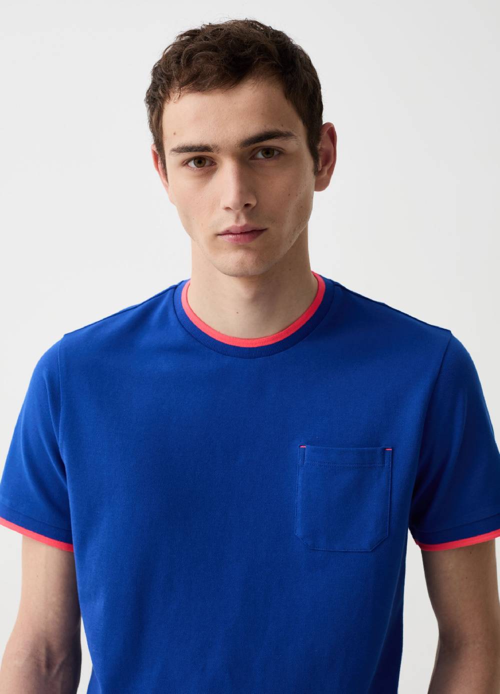 Ovs T-shirt In Piquet Con Dettagli Fluo